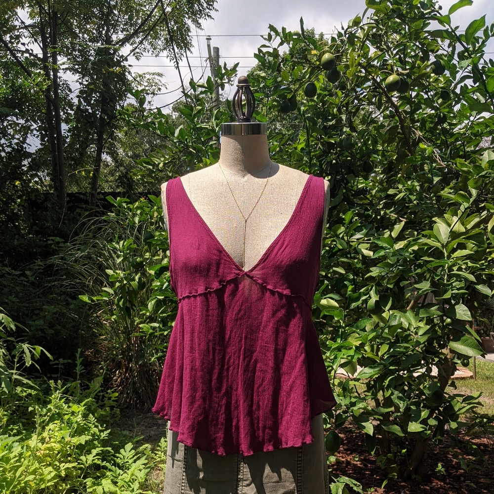 Low and Lower Top by Free People in Berry